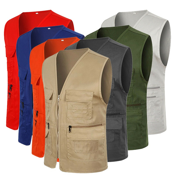 Men Vest Tactical Jacket Summer Outdoor Mountaineering Fishing Army Photographer  Vest Multi-Pocket Men Mesh Sleeveless Jacket