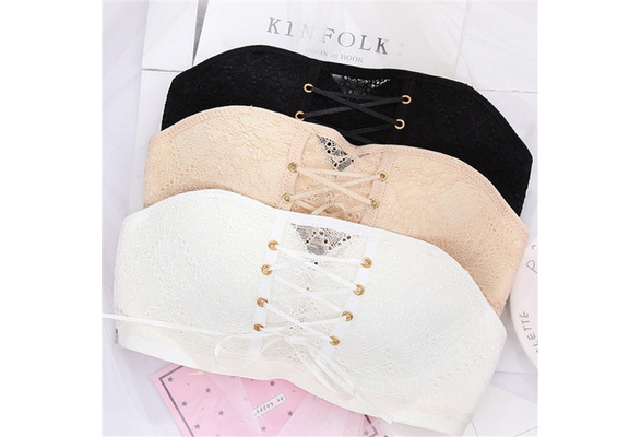 Cheap Women's Fashion Strapless Bra Wire Free Bra Bandage Brassiere Tira  Underwear