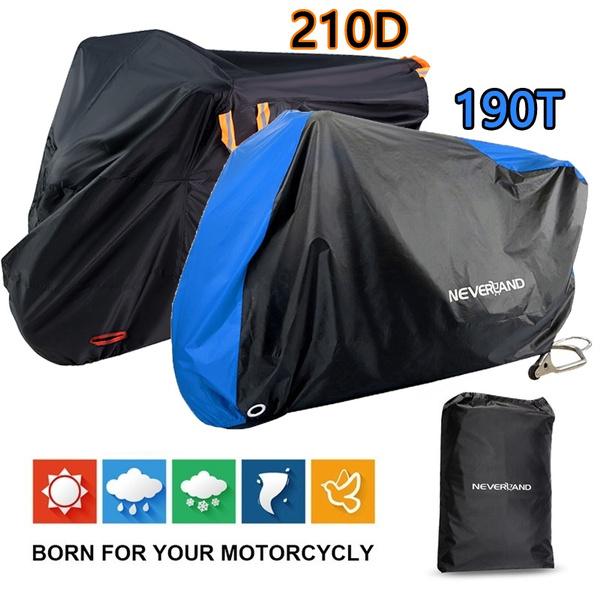 NEVERLAND Motorcycle Cover Waterproof Outdoor, Motorbike Scooter Covers  Heavy Duty Medium with Lock-Holes, Bandage, Storage Bag Compatible with  Harley