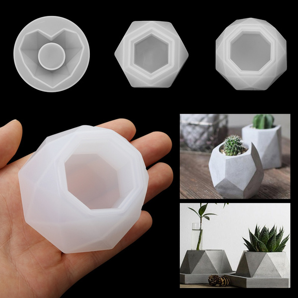 Succulent Flowerpot Epoxy Resin Mold Crystal Resin Tray Mold Silicone Mould 