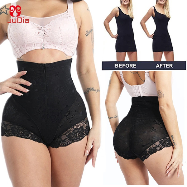 Sexy Lace Shapers Body Shaper with Zipper Double Control Panties