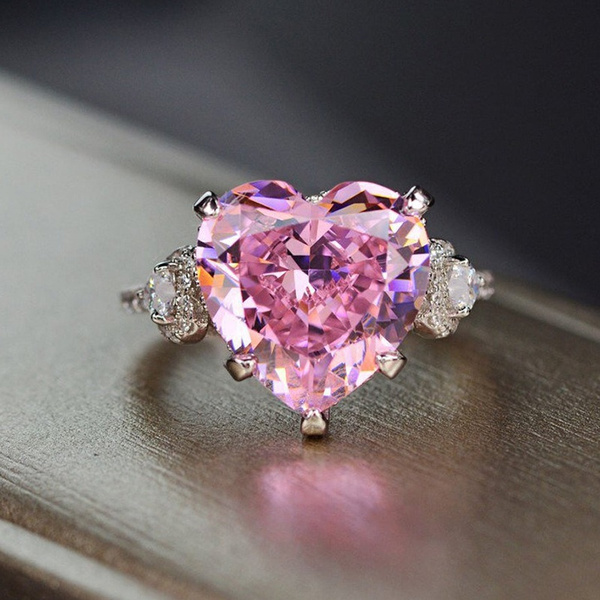 Pink Heart Shaped Diamond Double Halo Engagement Ring in 18K White and  Yellow Gold For Sale at 1stDibs | heart shaped pink diamond engagement ring,  b1 s925 ale 54, b1 ale met 54 ring
