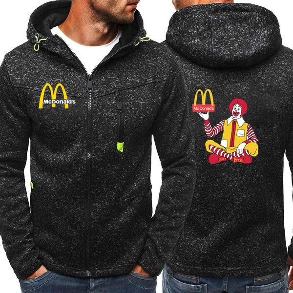 2021 New Men s McDonald s Printed Jacket Hoodie Fleece Casual