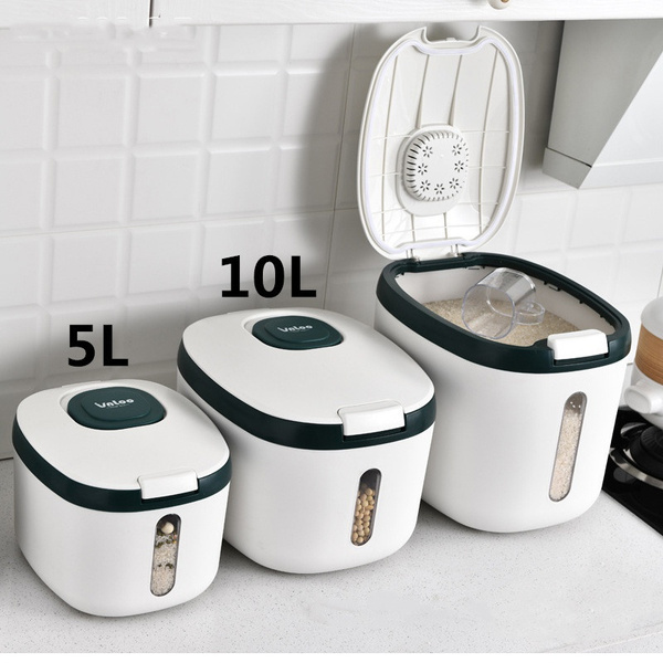 5KG Kitchen Container Bucket Insect-Proof Moisture-Proof Rice Box Grain  Sealed Jar Pet Dog Food Store Box-A