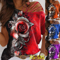 Summer, strapless, Plus Size, Shirt