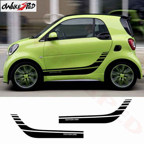 2pcs Car Styling For Smart Fortwo Forfour Racing Sport Stripes Stickers