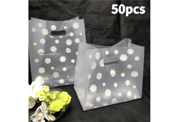 50pcs Gift Bag Shopping Bags Gift Plastic Bags With Handle