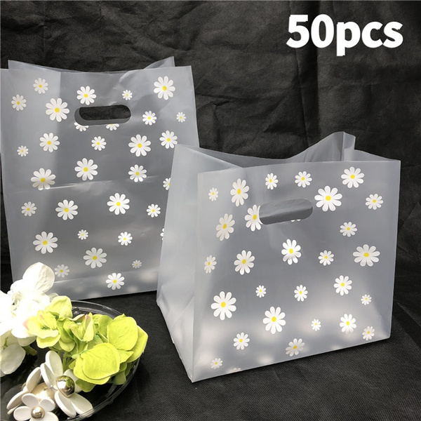 50pcs Gift Bag Shopping Bags Gift Plastic Bags With Handle