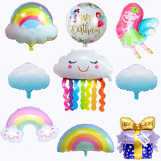 happybirthday, rainbow, aluminumfoilballoon, Aluminum