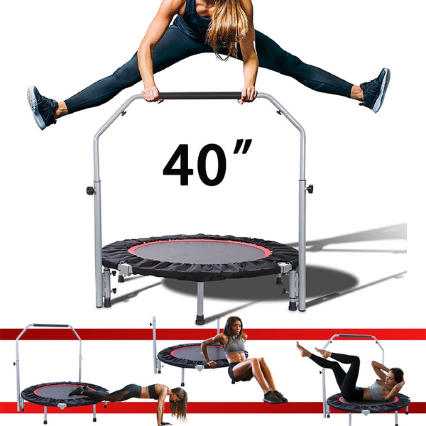 40-inch Foldable Mini Trampoline Fitness Rebounder Bouncing Sports ...