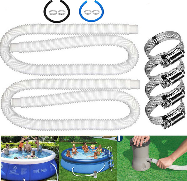 Pool Pump Replacement Hose Pool Filter Pump Connection Hose with Hose Clamps for Ground Pools
