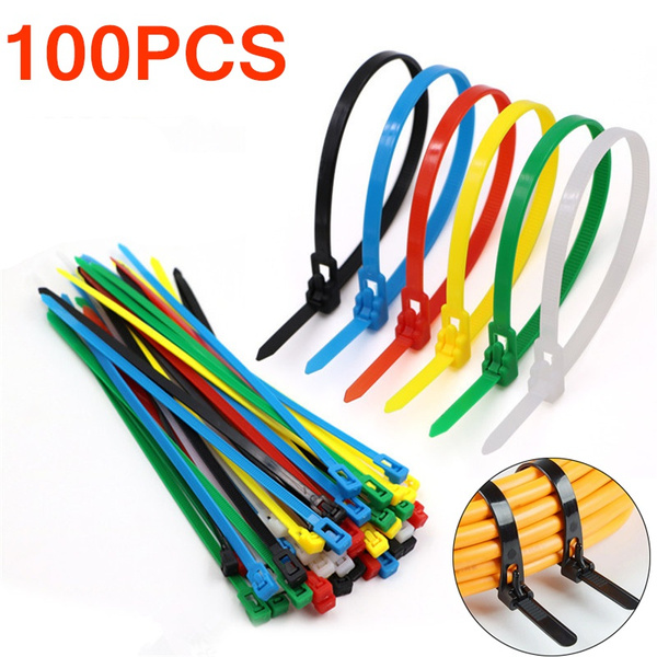 100pcs Electrical Cable Tie Wire Zip Tie Cord Strap Plastic Zip