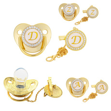 Baby, orthodonticpacifier, Jewelry, gold