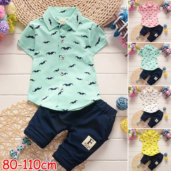 2pcs/set 2022 New Baby Clothes Summer Short Sleeve Shirt+short Pants Kids  Boys Outfits Gentleman Clothing Set Suitable for 0-4 Years Boys | Wish