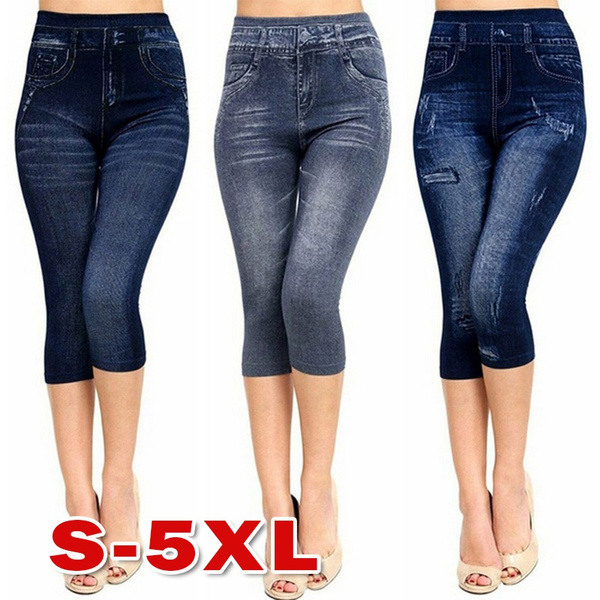 S-5XL Women's Capris Leggings 3/4 