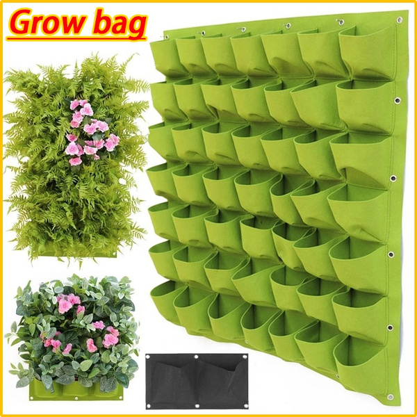  49 Pockets Hanging Planter Bags, Hanging Vertical Wall