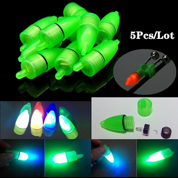 5Pcs/Lot NEW Battery Powered Clip Fishing Rod Tip LED Lights for Twin Bell  Electric Bite Alarm Fishing Accessory