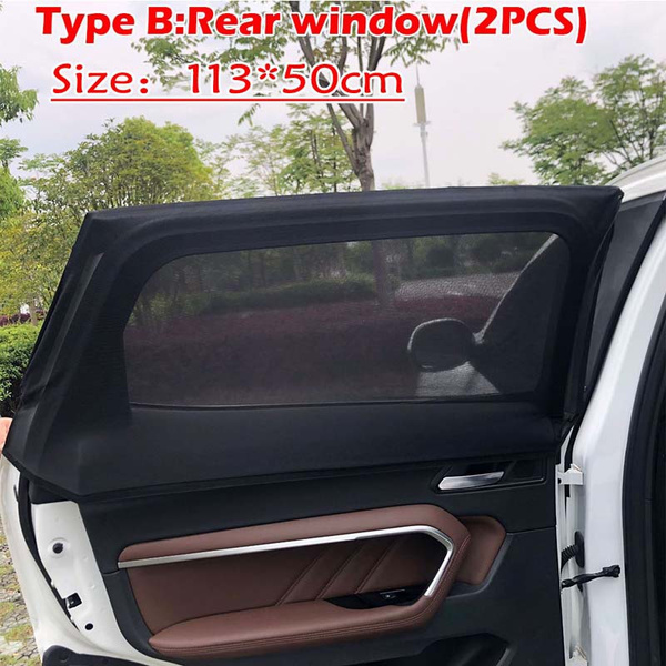 2PCS Car Styling Accessories Sun Shade Auto UV Protect Curtain Side Window  Sunshade Anti Mosqutio Voyeur Mesh Window Films