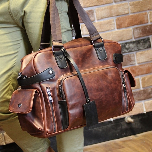 Mens Designer Bag Mens Leather Tote Bag Large Capacity Portable