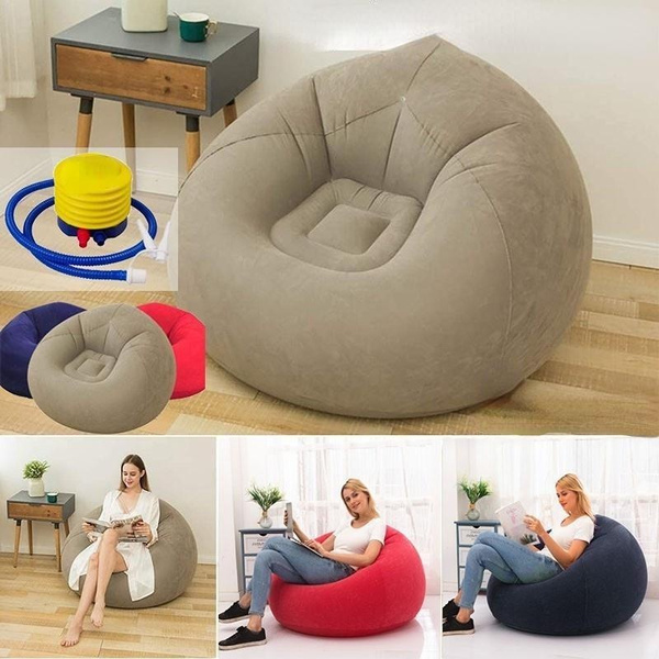 phenomenon Absolute lotus Deluxe Bean Bag Chair Foldable Flocking Inflatable Sofa Living Room Outdoor Bean  Bag Chair Lounger Ultra Soft Inflatable Lazy Sofa Couch | Wish