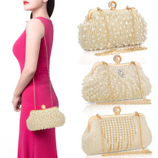 women's shoulder bags, pearls, womenclutchbag, Clutch