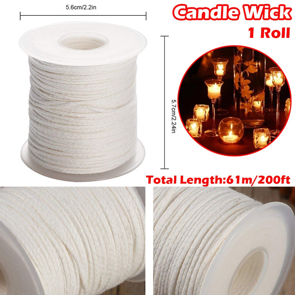 1 Roll 200 Feet 61M White Candle Wick Cotton Candle Woven Wick for Candle  DIY And Candle Making