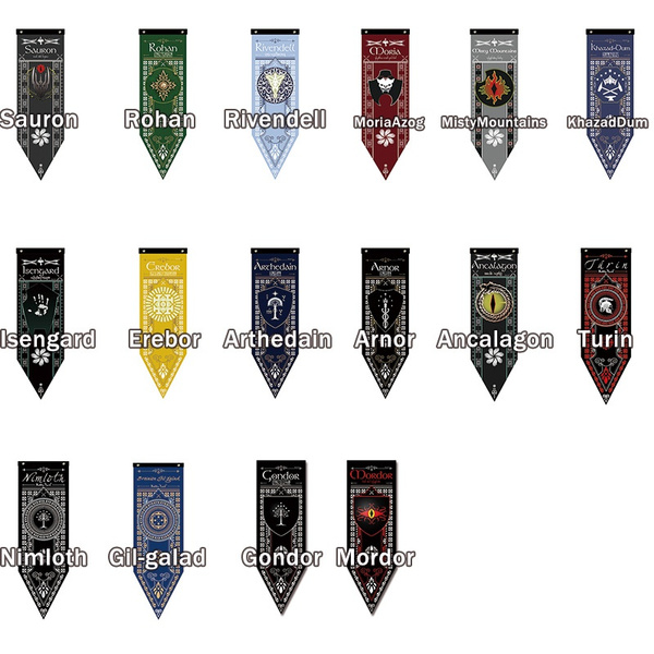 Lord of the rings flag Erebor Arkenstone Rivendell Rohan Arthedain ...