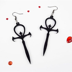 gothicearring, Goth, Joyería de pavo reales, draculaearring