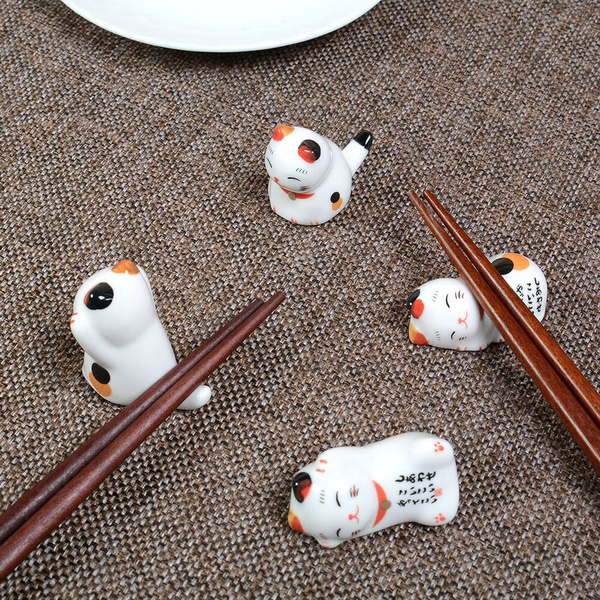 4 PCs/Set Chopstick and Spoon Rest Stand for Kitchen Tableware Ceramic  Crafts Cute Little Cow Chopstick Rack Chopstick Holder - AliExpress