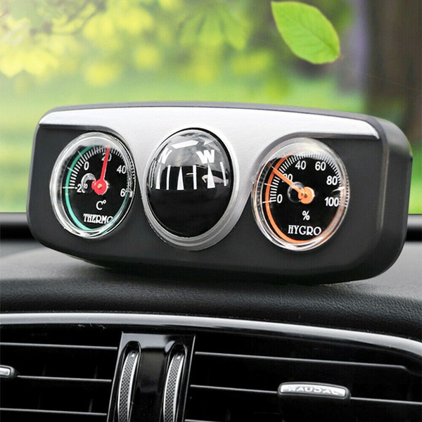 3 in 1 Car Vehicle Dashboard Thermometer Hygrometer Compass Navigation