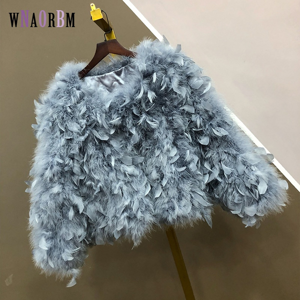 Feather sale fur jacket