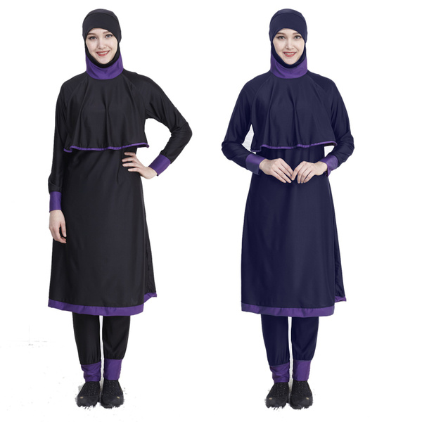 Hot New Islamic muslim Swimwear Women hooded Swim Wear 1Set(2 Piece ...