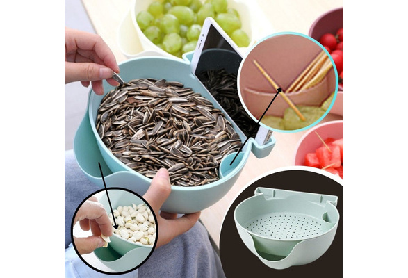 Snacks Organizer Bowl For Seeds Nuts Dry Fruits Storage Box Phone Holder 034