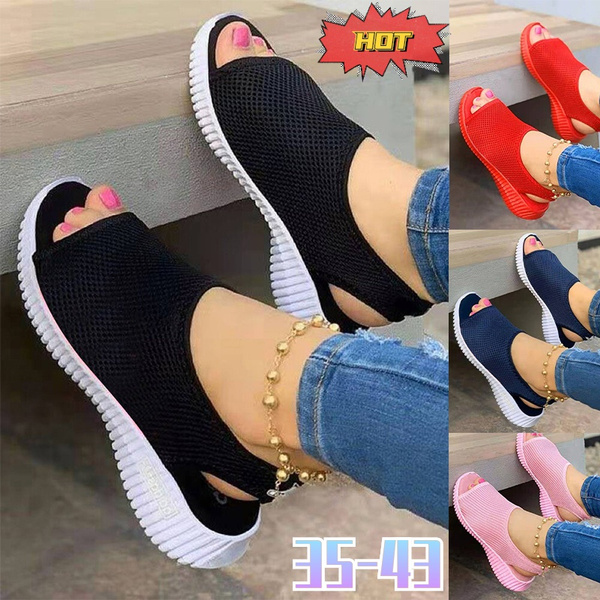 New Women s Soft and Comfortable Sandals with Mesh Vamp and Breathable Sandals Sandalias Mujer