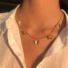 butterfly, Jewelry, gold, butterflygoldnecklace