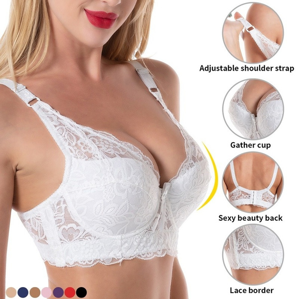 10 Colors Fashion Women Sexy Lace Bra Deep V Push Up Brassiere Shaping Padded  Bras Underwear Embroidery Lingerie plus size bra A B C D Cup Fitness