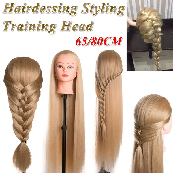Mannequin Head with Synthetic Hair for Hairdresser Hairstyles Braiding  Training