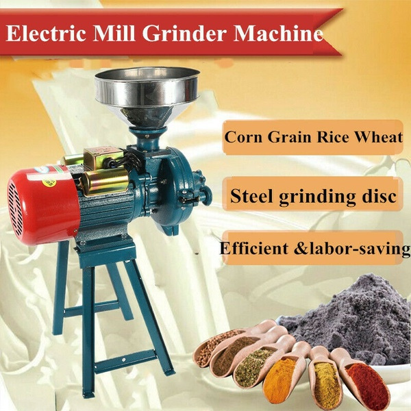 110V Electric Grain Mill Grinder Heavy Duty 3000W Grain Grinder Machine  Feed Rice Coffee Wheat Corn Grain Mills Commercial