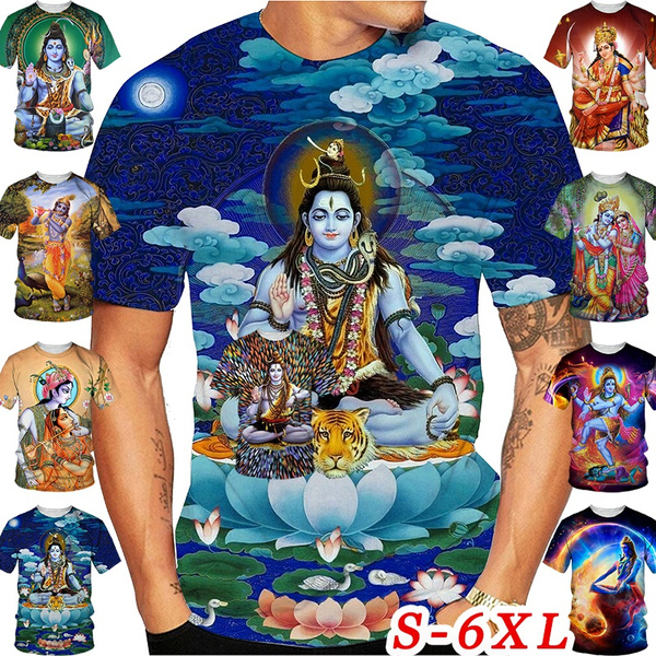 God of India 2021 Men's New Fashion Shiva Shirt Short Sleeve Unisex T-Shirt  | Wish