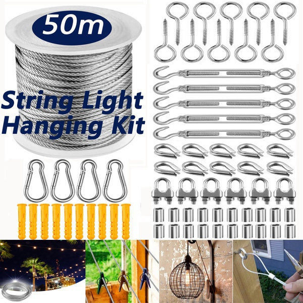 String Light Hanging Kit Stainless Steel Steel Wire Rope Heavy