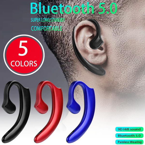 Newest Painless Bluetooth 5.0 Bone Conduction Earphone Sport Headphone with Hidden Microphone Wireless Headset Earpiece Earhook Earphones for IPhone