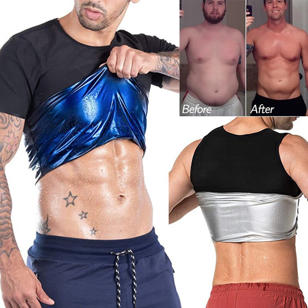 Sauna Shirt For Men, Short Sleeve Sauna Suit For Men Weight Loss, Sweat  Body Shaper Sauna Vest For Men Gym Exercise Sauna Top