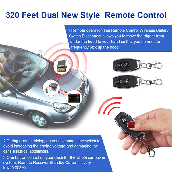 12V Car Battery Disconnect Cut Off Isolator Master Switches w/ 2 Remote