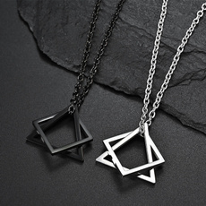 925 sterling silver necklace, Party Necklace, Fashion, Triangles