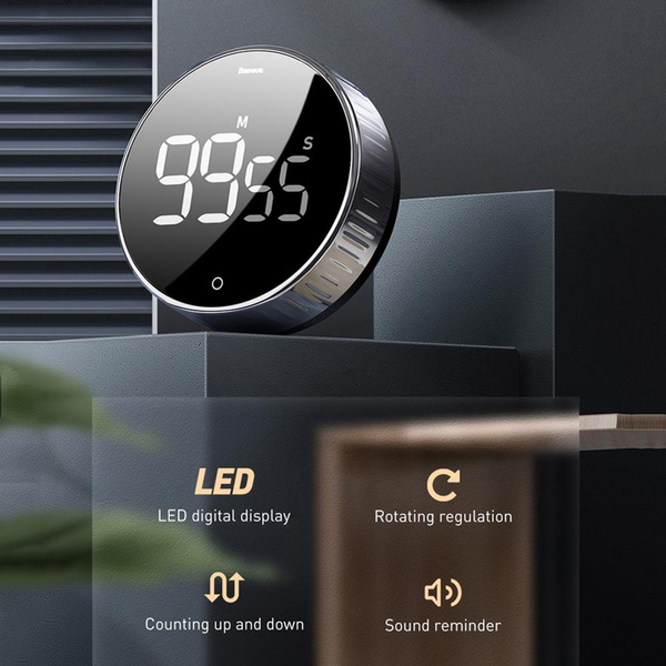 Magnetic Kitchen Timer, Led Digital Timer, Manual Countdown Timer