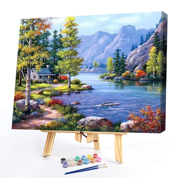 Paint By Numbers Landscape FIYO Diy Oil Paint by Numbers Kits for