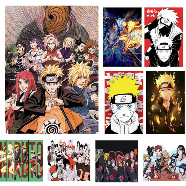 Rectangle Multicolor Naruto Anime 3D Posters