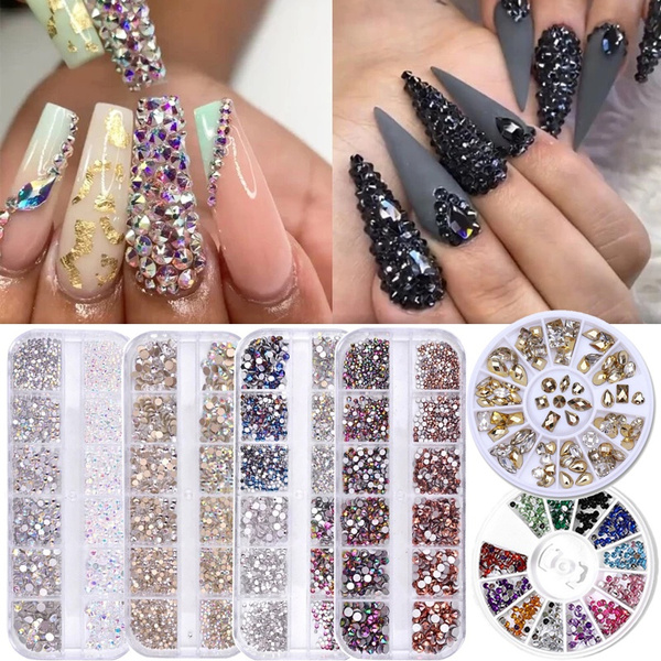 1 Box Mixed Colorful Rhinestones for Nails 3D Crystal Stones for Nail Art  Decorations Diy Design Manicure Diamonds