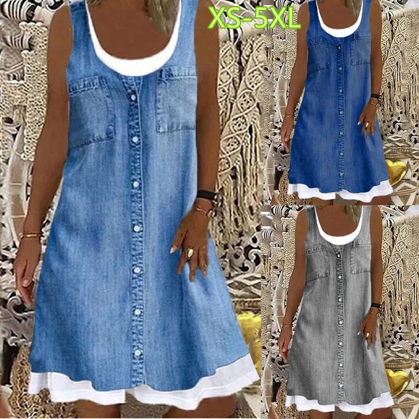 Sleeveless Casual Dress Loose Plus 