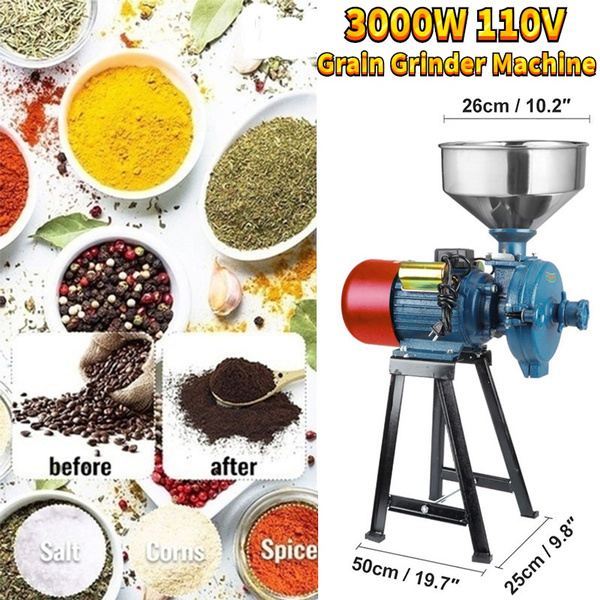 Commercial Electric Grain Mill Grinder Heavy Duty 3000W 110V Grain